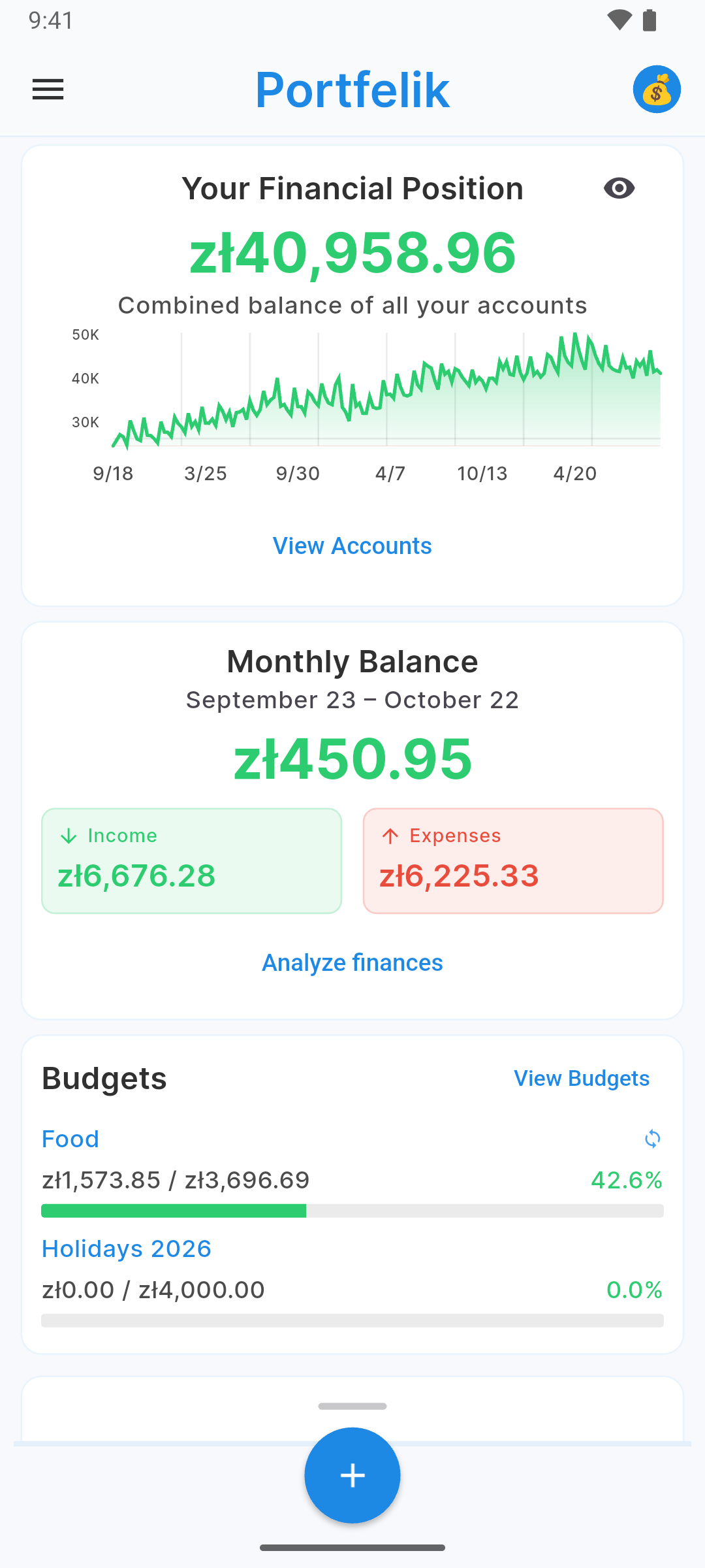 Portfelik Mobile App